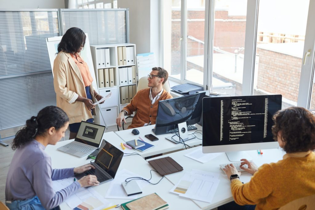 team of software engineers in office